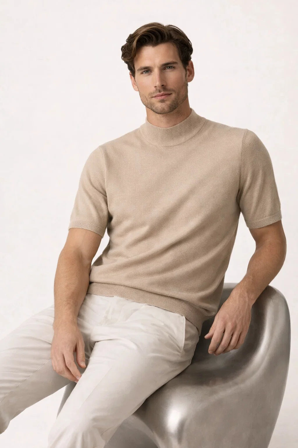 Aurelo Cashmere T-Shirt Beige