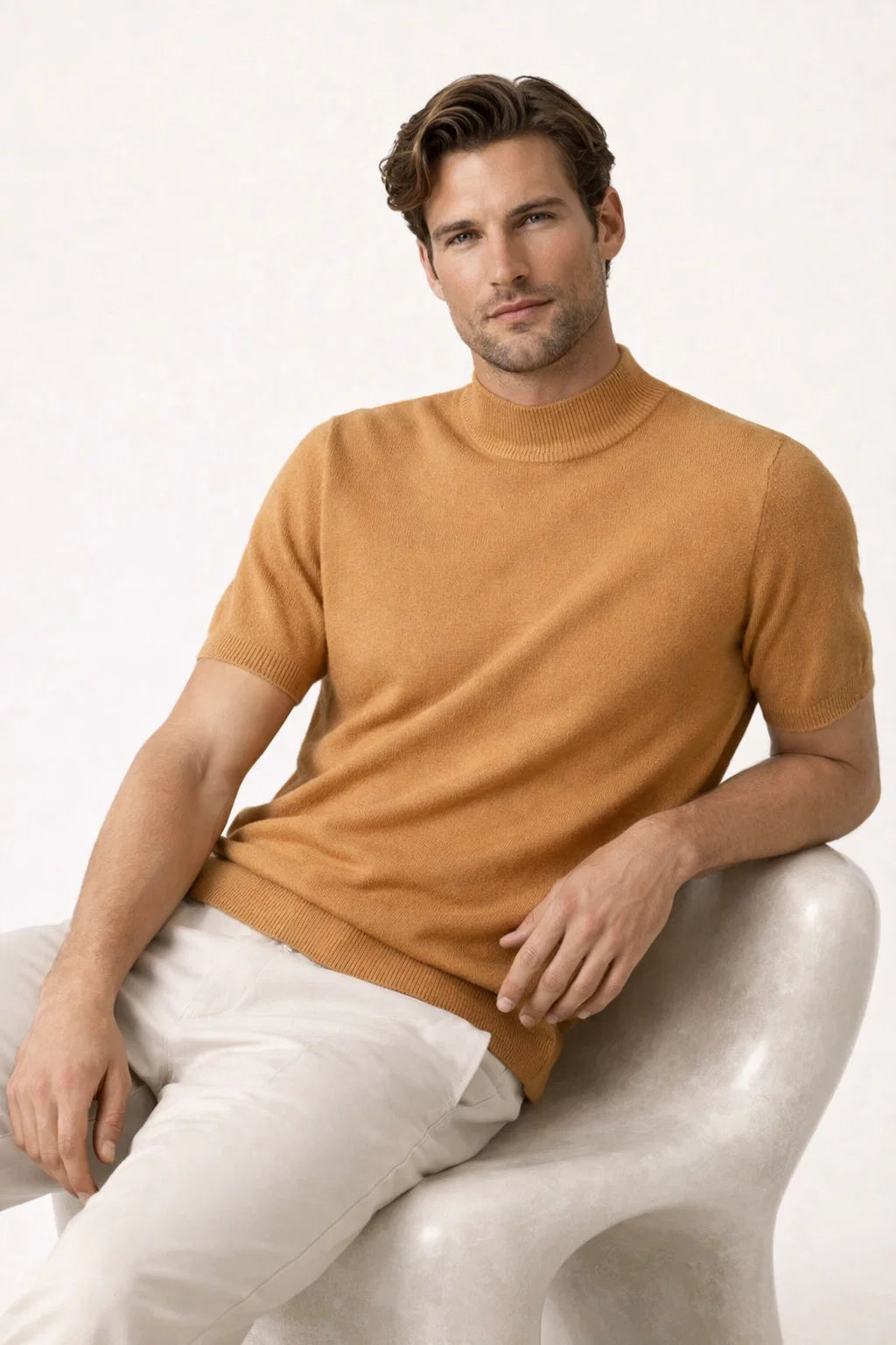 Aurelo Cashmere T-Shirt Camel