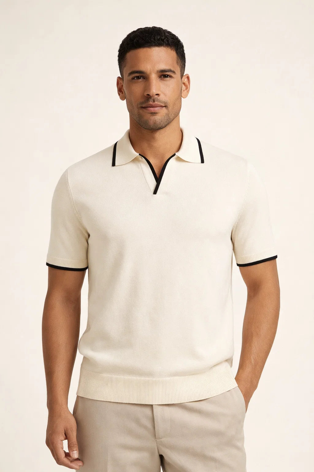 Parivo Knitted Polo Ivory