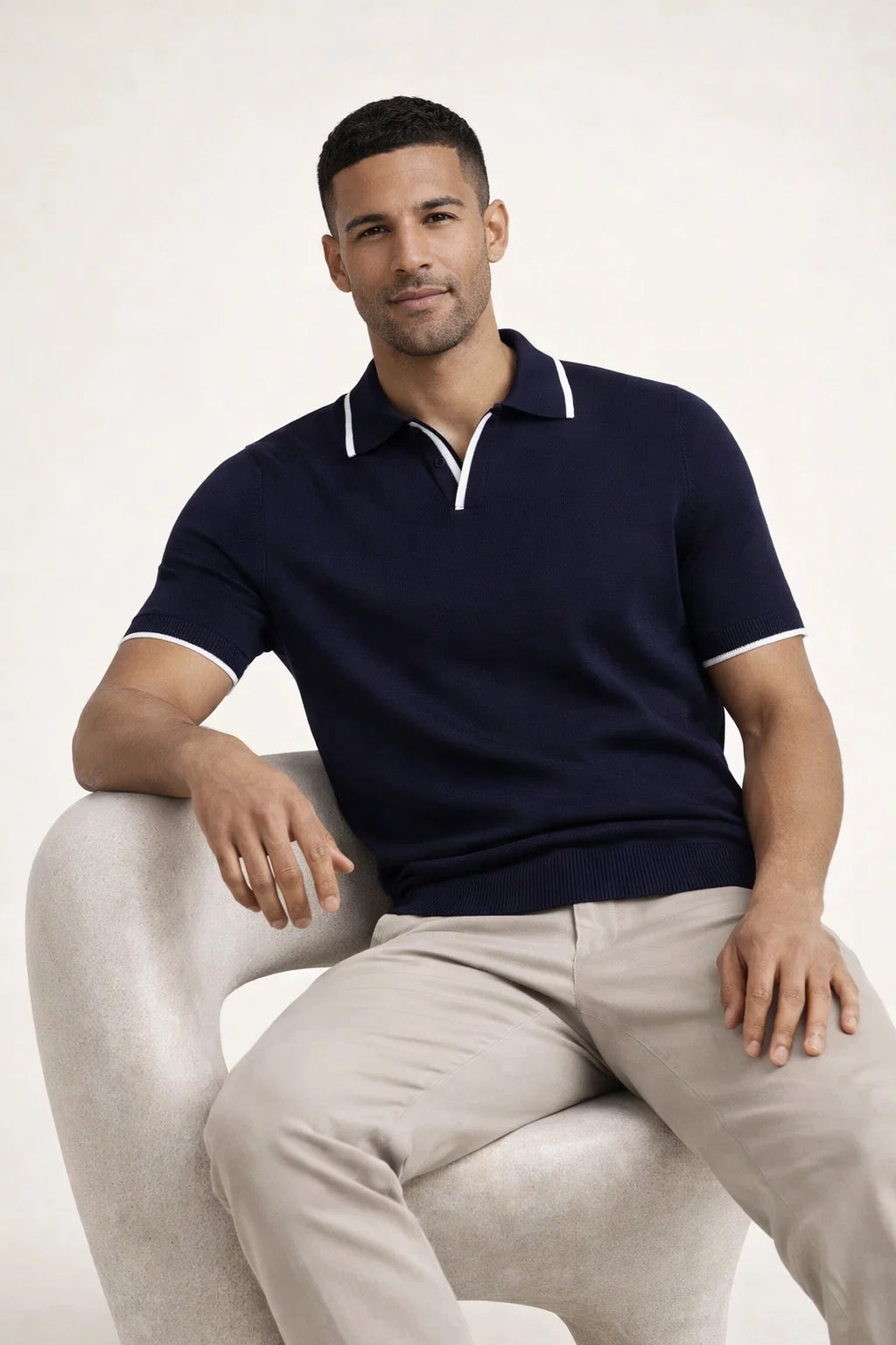 Parivo Knitted Polo Navy