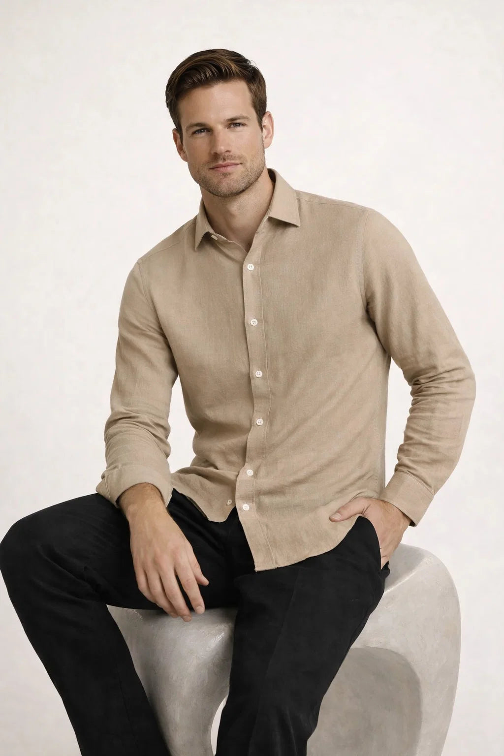 Avari Linen Shirt Beige