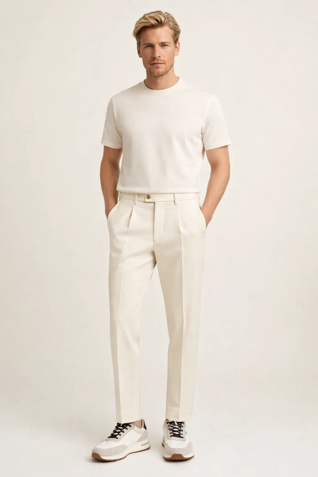 Calivo Gebardine Pantalon Ivory